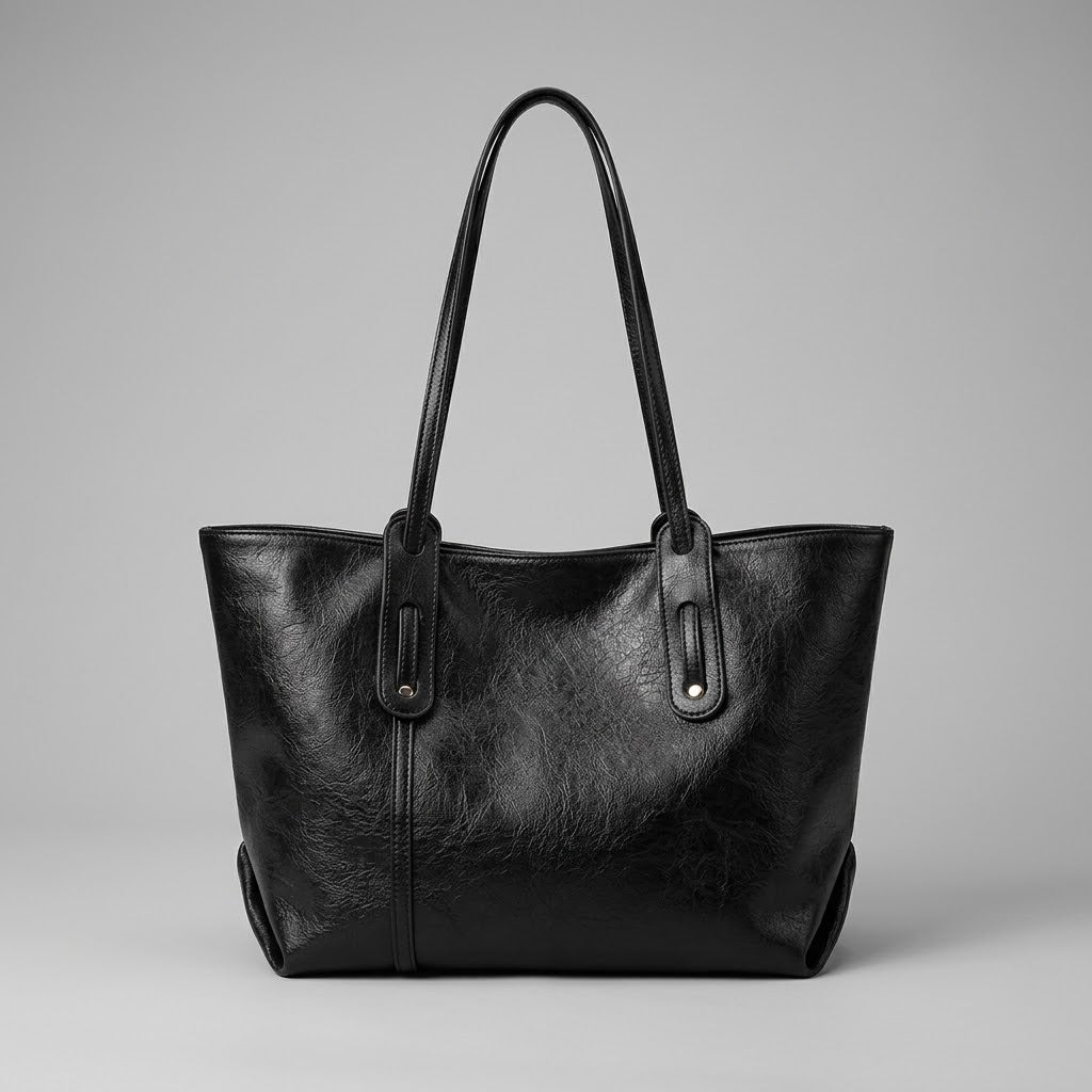 Bolso Tote de Hombro Grande de Mujer para el Trabajo, la Universidad y el Día a Día, con Costuras Decorativas en Polipiel