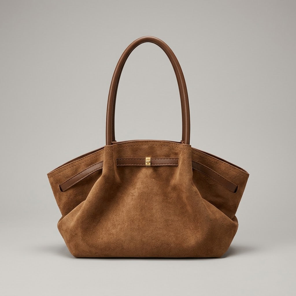 Bolso Tote de Hombro Mediano de Mujer para el Trabajo, la Universidad y el Día a Día, Retro Texturizado en Polipiel