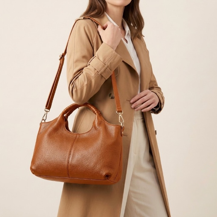 Bolso Tote Bandolera Grande de Mujer para el Trabajo, la Universidad y el Día a Día, Minimalista en Polipiel