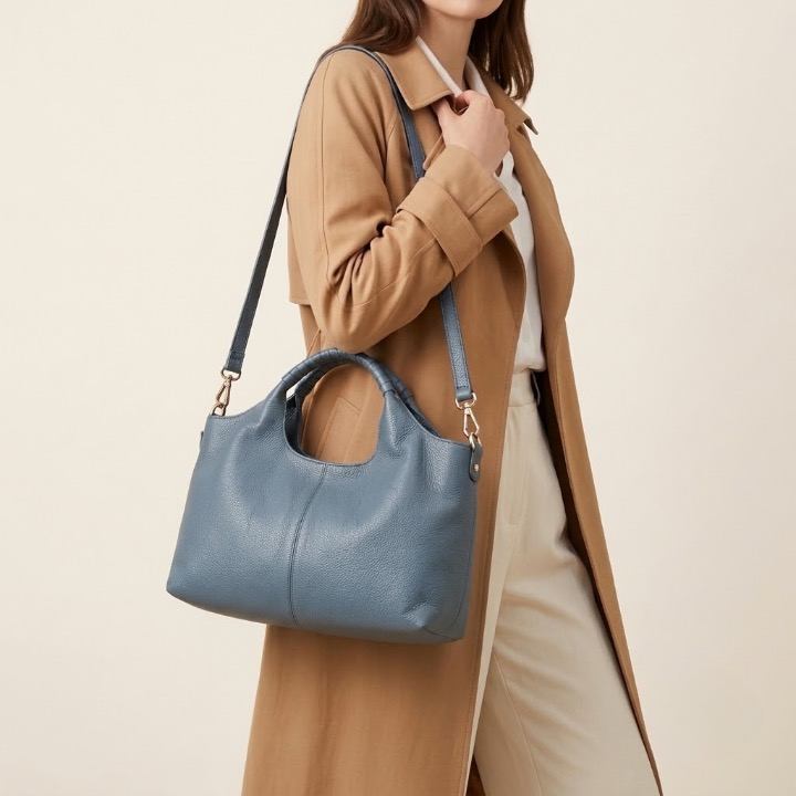 Bolso Tote Bandolera Grande de Mujer para el Trabajo, la Universidad y el Día a Día, Minimalista en Polipiel