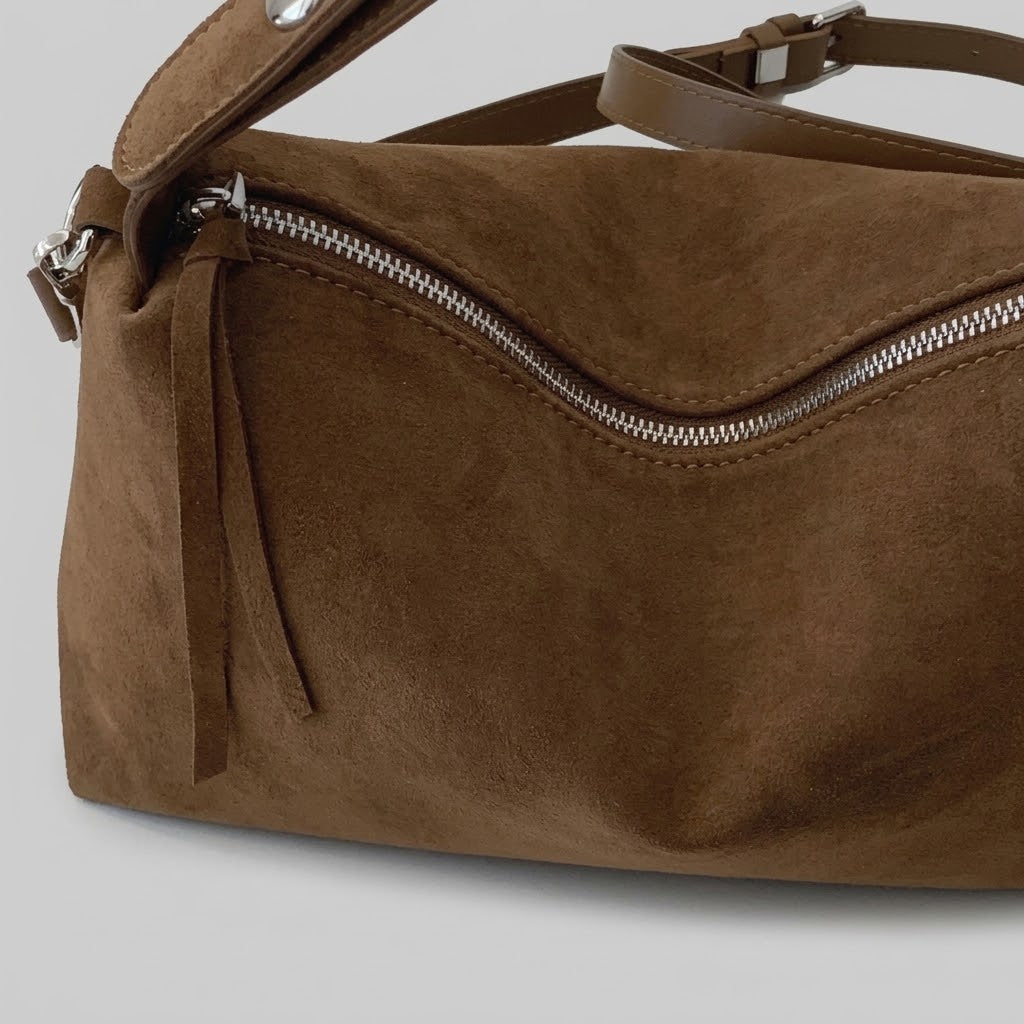 Bolso Bandolera de Hombro Pequeño de Mujer para Salir, el Día a Día y la Ciudad, Tipo Cubo Esmerilado en Polipiel