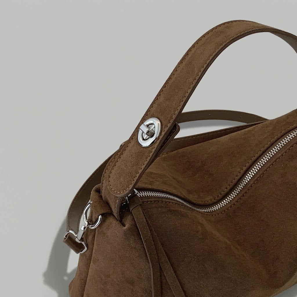 Bolso Bandolera de Hombro Pequeño de Mujer para Salir, el Día a Día y la Ciudad, Tipo Cubo Esmerilado en Polipiel