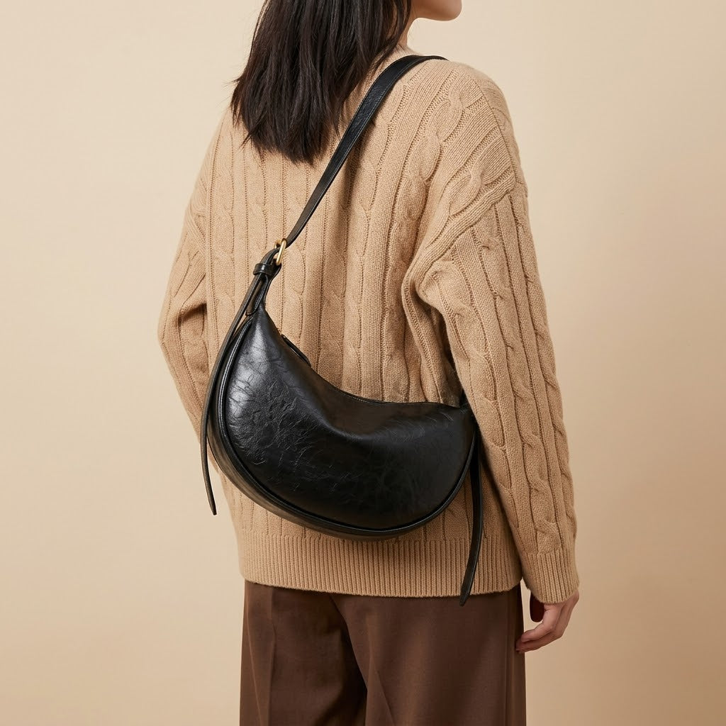 Bolso Bandolera Pequeño de Mujer para Salir, Fiestas y el Día a Día, Estilo Dumpling Cruzado en Polipiel