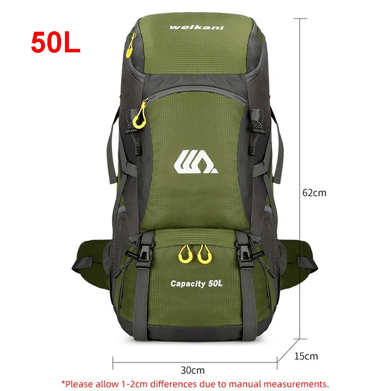 Mochila 50L Impermeable de Trekking y Viaje