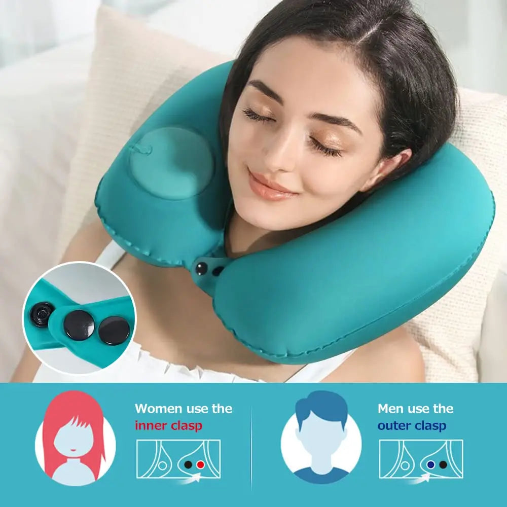 Almohada de Viaje Inflable para Cuello