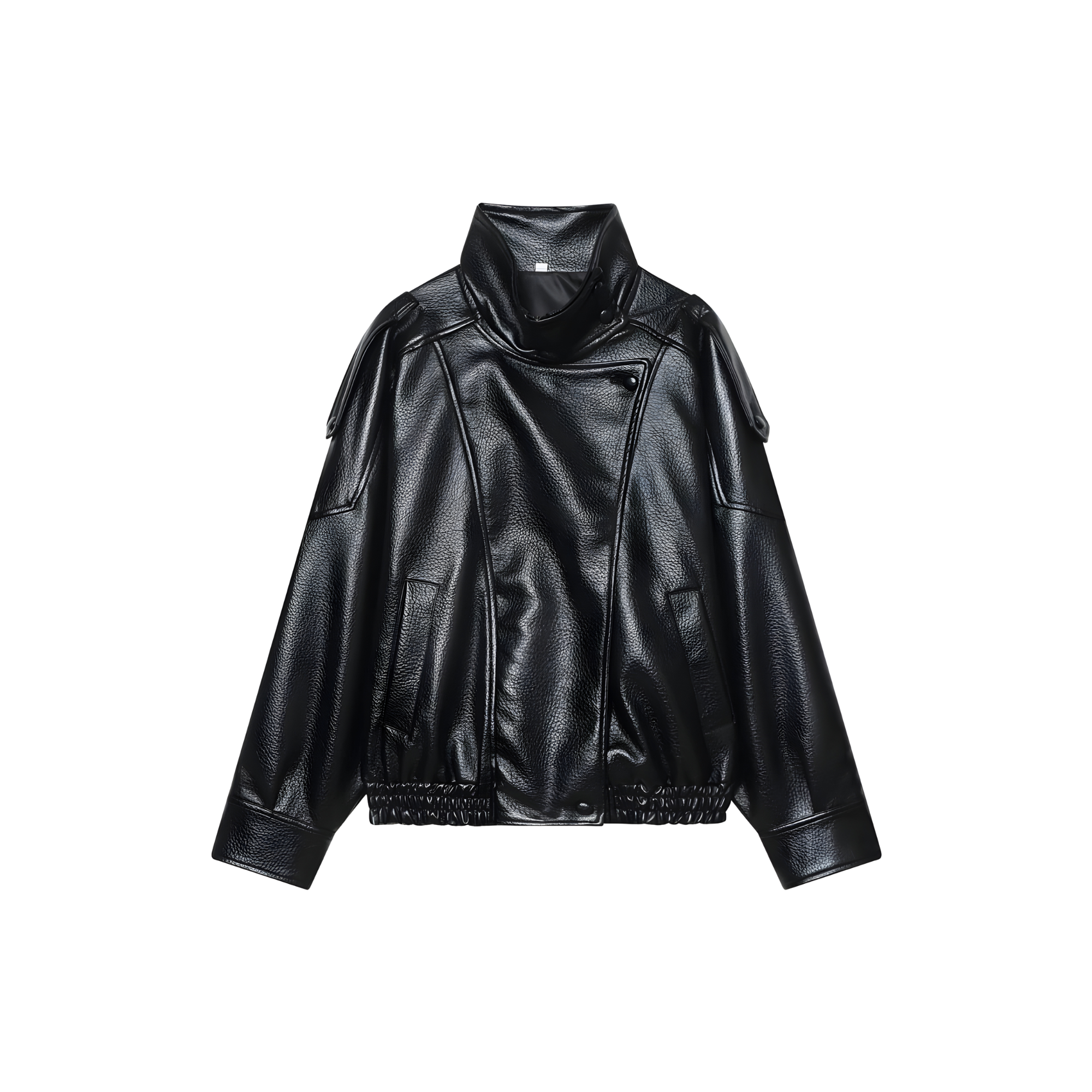 CHAQUETA BOMBER CROPPED DE CUERO