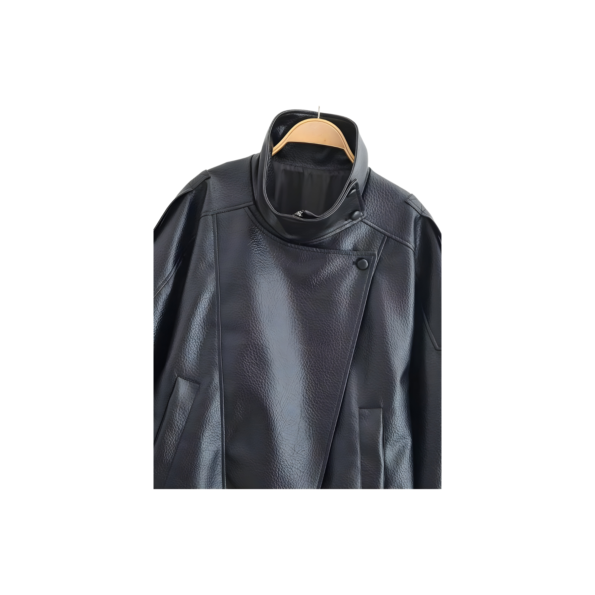 CHAQUETA BOMBER CROPPED DE CUERO