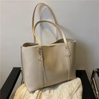 Soft Leather Large Capacity Tote Bag