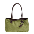 Retro Suede Satchel Bowling Bag for Women