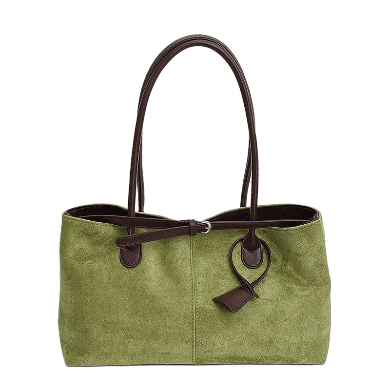 Retro Suede Satchel Bowling Bag for Women