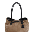 Retro Suede Satchel Bowling Bag for Women