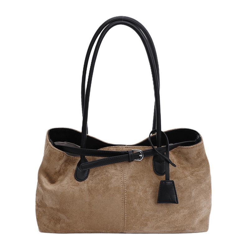 Retro Suede Satchel Bowling Bag for Women